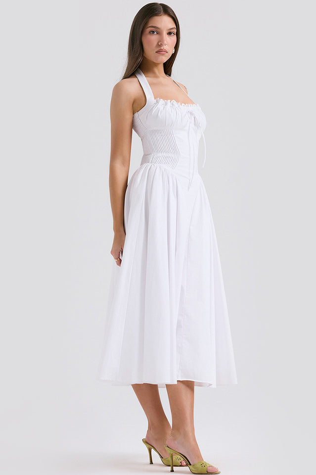 Adabella Cotton Halter Midi Sundress