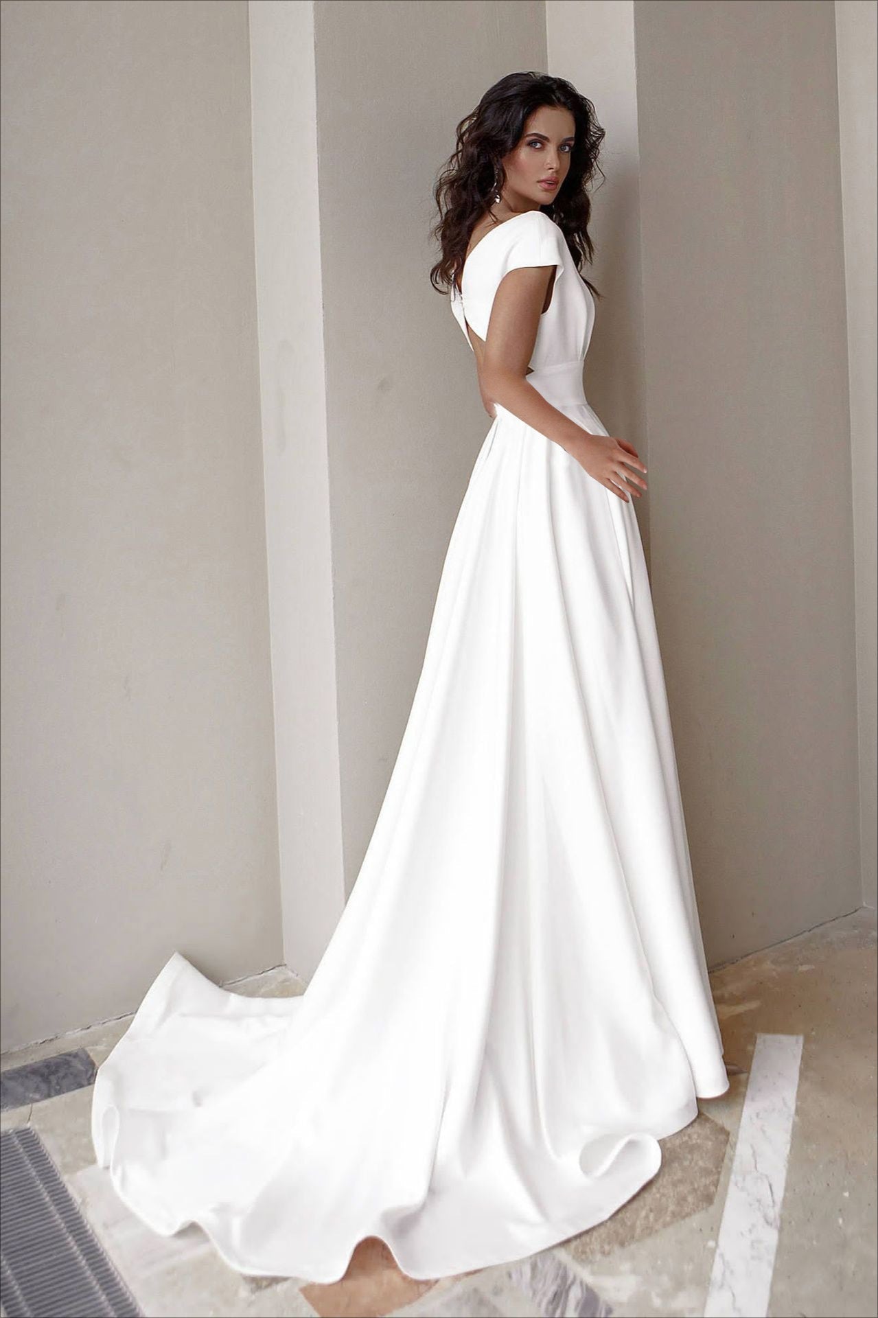V Neck Ruffle Formal Dress