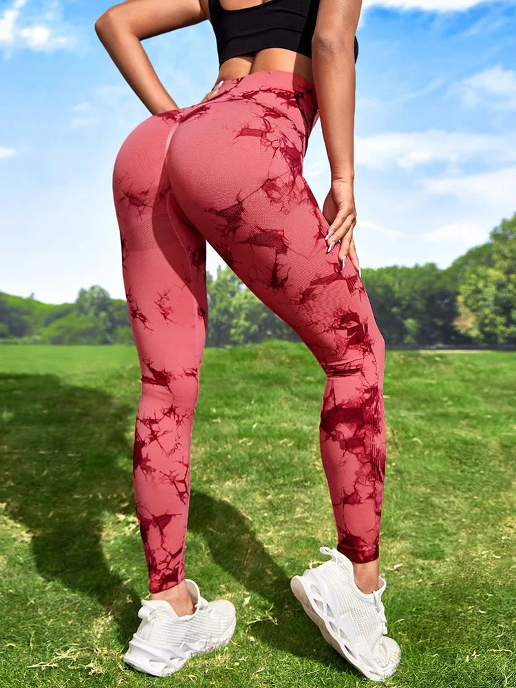 Marbling Tie-Dye Gym Women's Stylish Functional Athletic Wear Sports Leggings