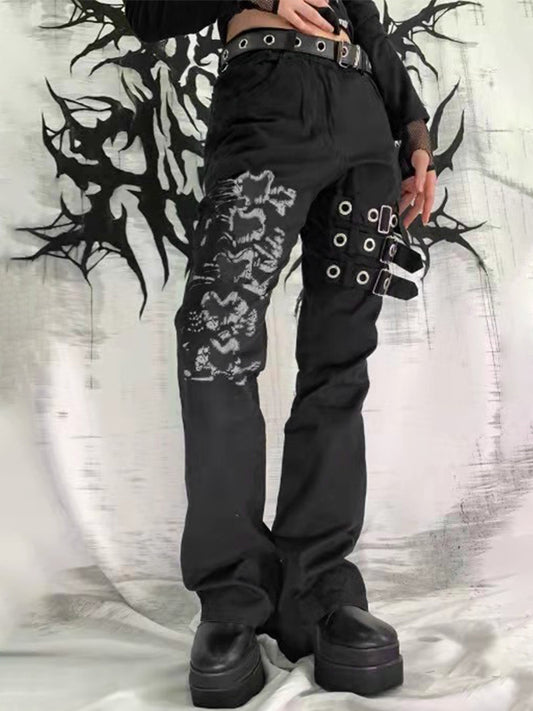 Vintage Graphic Straight Leg Pants