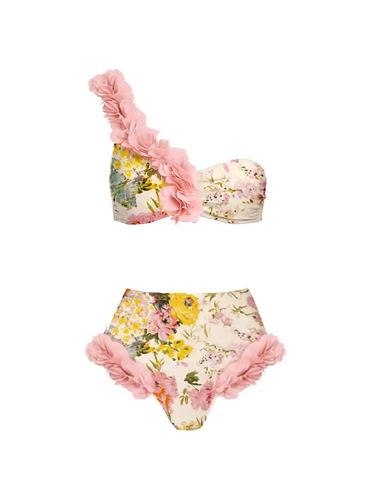 Conjunto de bikini sexy con apliques hechos a mano