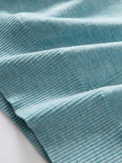 Lara Elegant Scarf Tie Knitted Sweater-Blue