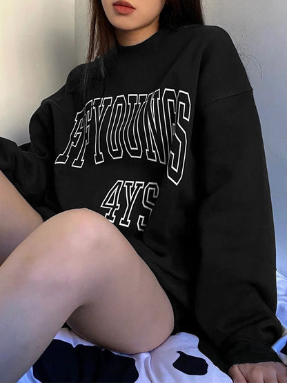 American Vintage Style Letter Print Sweatshirt