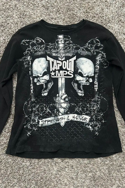 Gothic Scarlet Mystery Texture Layered T-shirt