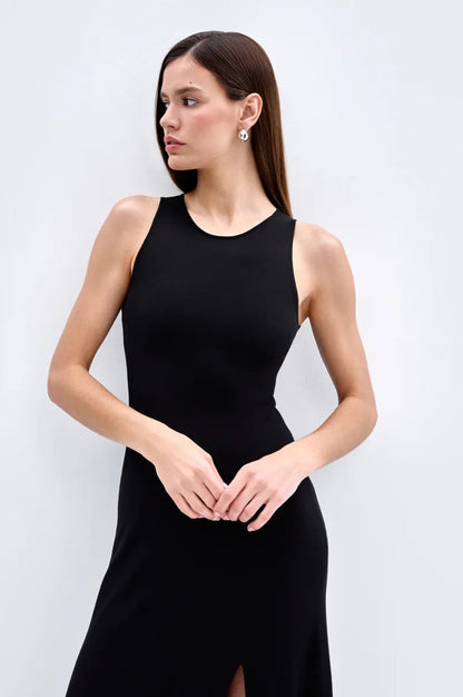Elegant Knit Sleeveless Sweater Dress