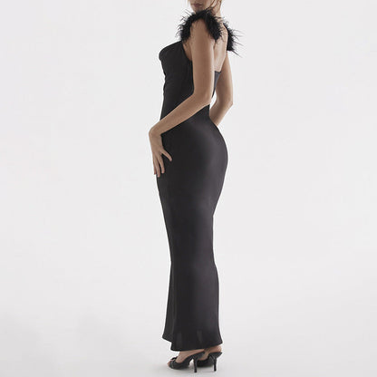 Suspender Neck Long Dress for Women