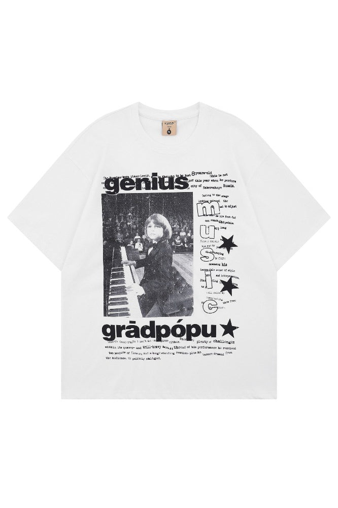 Punk Rock Print Loose Fit T-Shirt