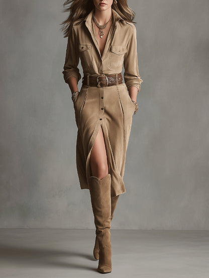 Sofia | Elegant Suede Dress