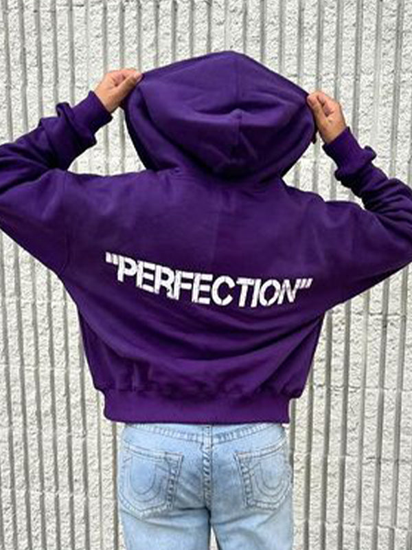 Lettering Oversized Long Sleeve Hoodie