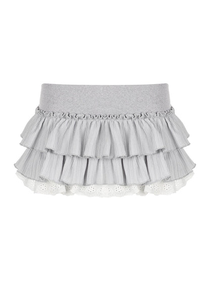 Layna Low Waist Ruffle Mini Skirt