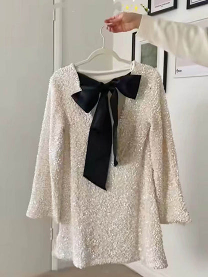 Night-Sky Sequin Bustier Mini Dress