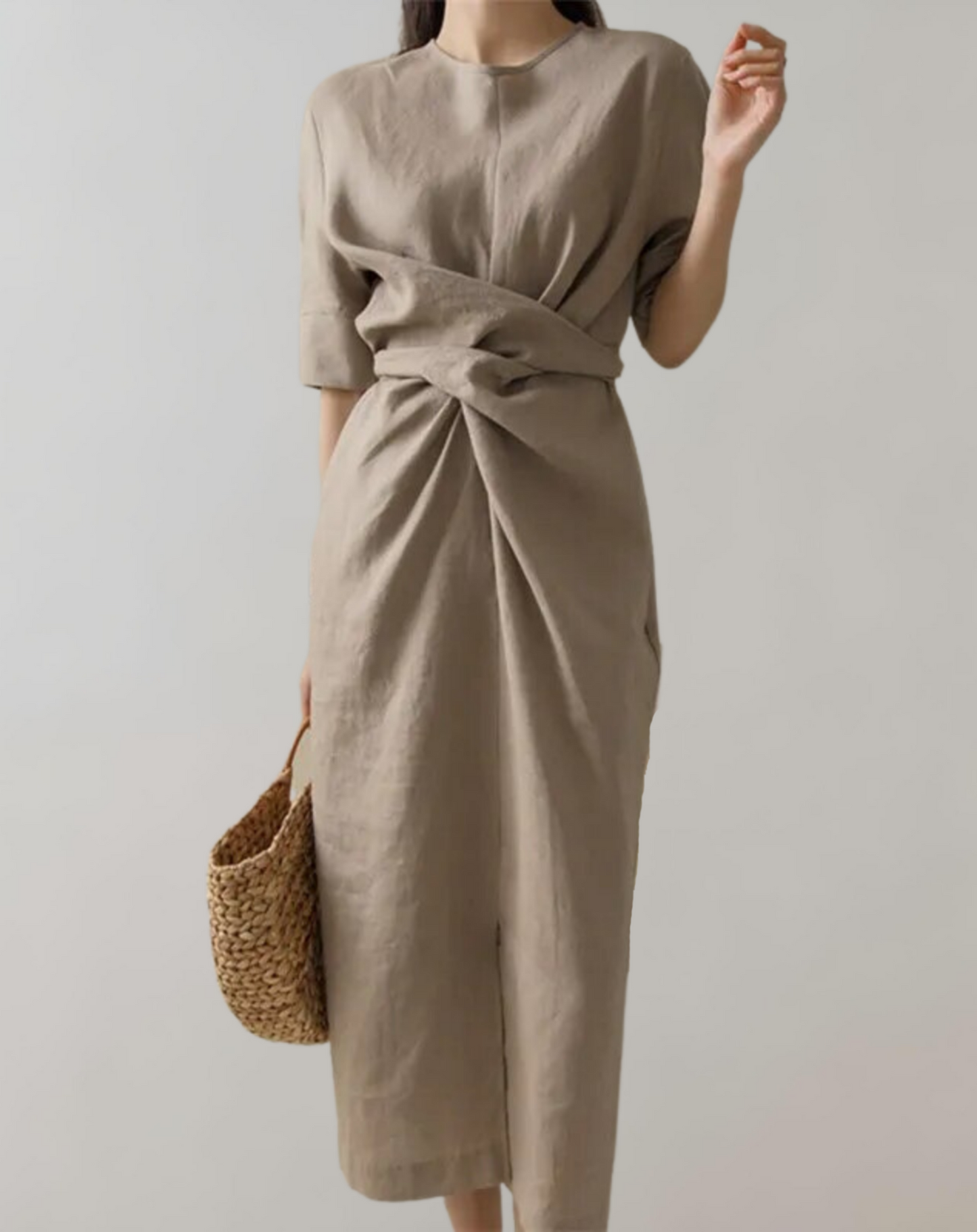 Vestido de mujer con cintura anudada y bolsillos | Ideal para primavera/verano