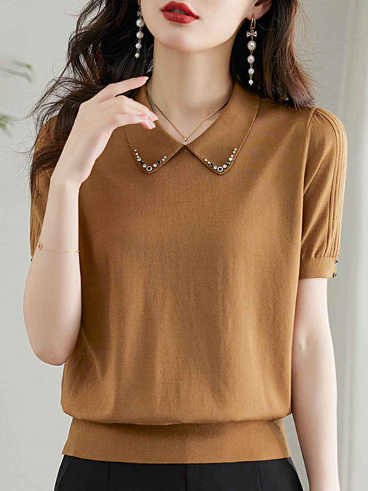 Victoria Loose Lapel Knitted Top