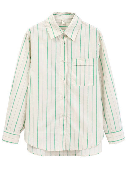Molly Retro Lapel Striped Shirt