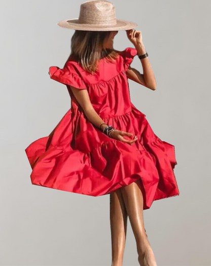 Vestido largo informal con volantes y sin mangas para mujer | Ideal para primavera/verano