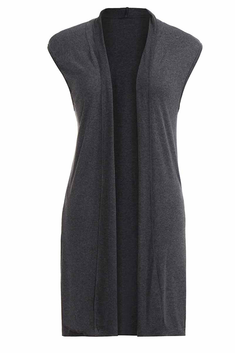 Solid Color Mid-length Vest