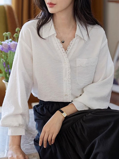 Layla Daily Lapel Lace Shirt