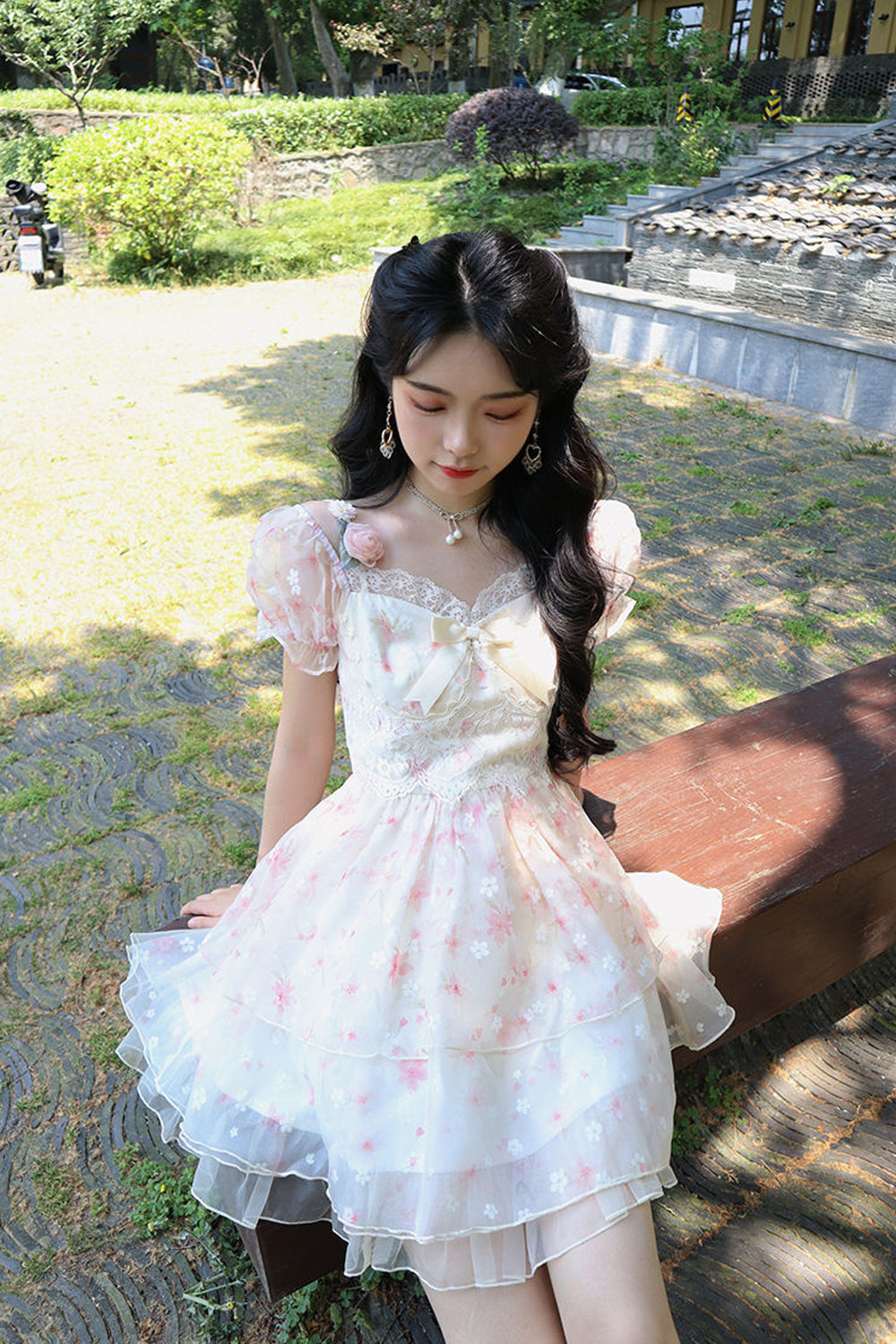 Short Sleeve Vintage Floral Mini Dress