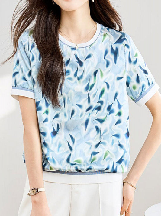 Sophia Casual Crew Neck Printed Top