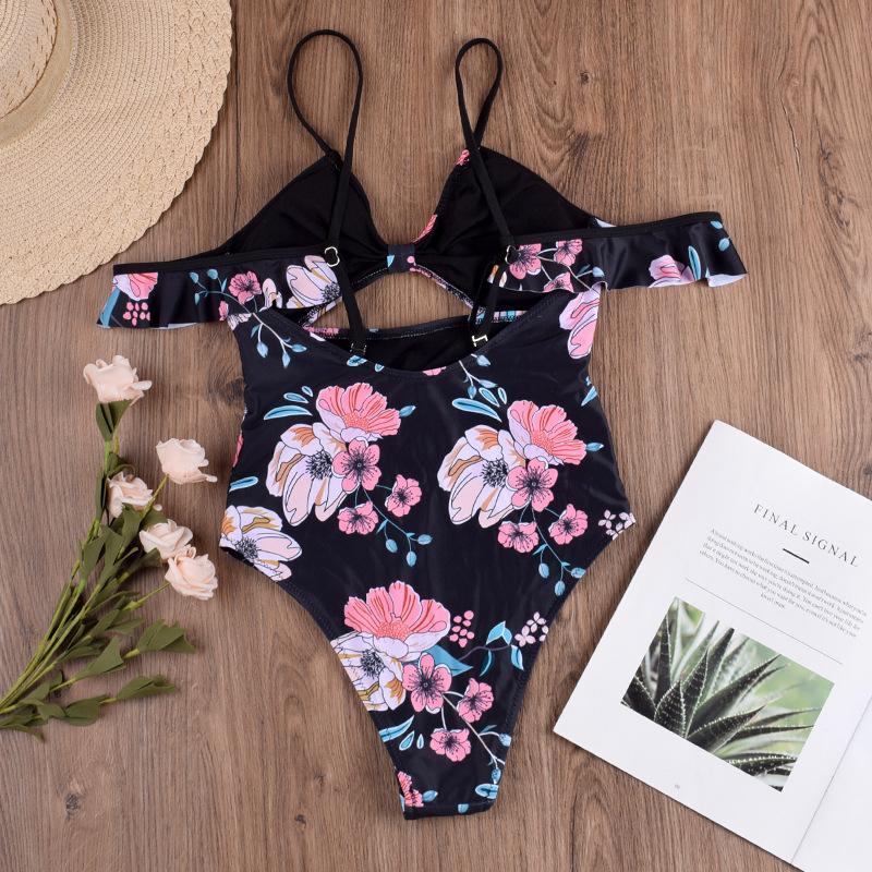 cute One Piece Floral Swimsuit