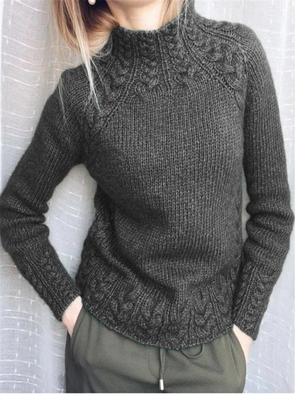 Jersey de punto trenzado ajustado y moderno para mujer | Ideal para otoño/invierno