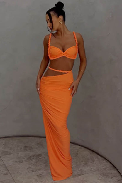 Conjunto de falda brisa de albaricoque