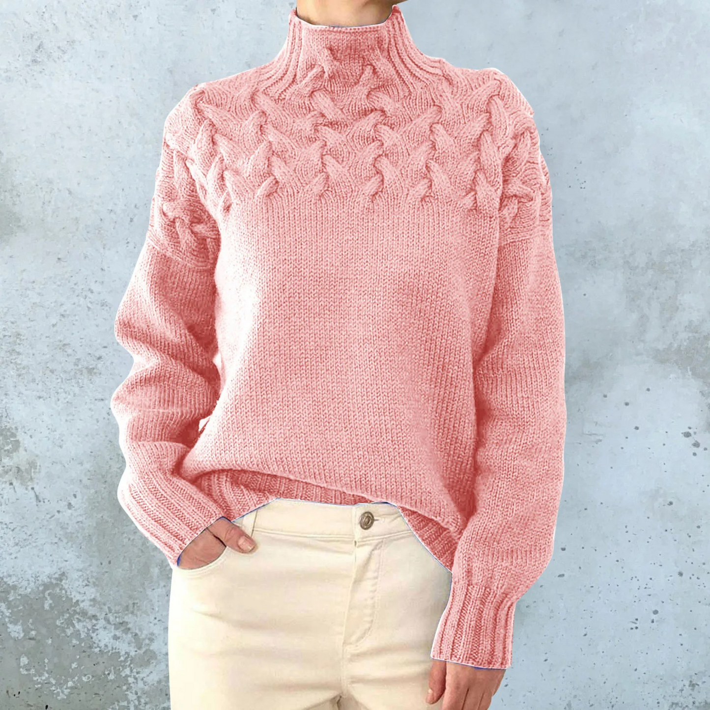 Women's Stylish Cable Knit Turtleneck Jumper | Ideal for Autumn/Winter