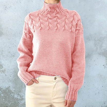 Women's Stylish Cable Knit Turtleneck Jumper | Ideal for Autumn/Winter