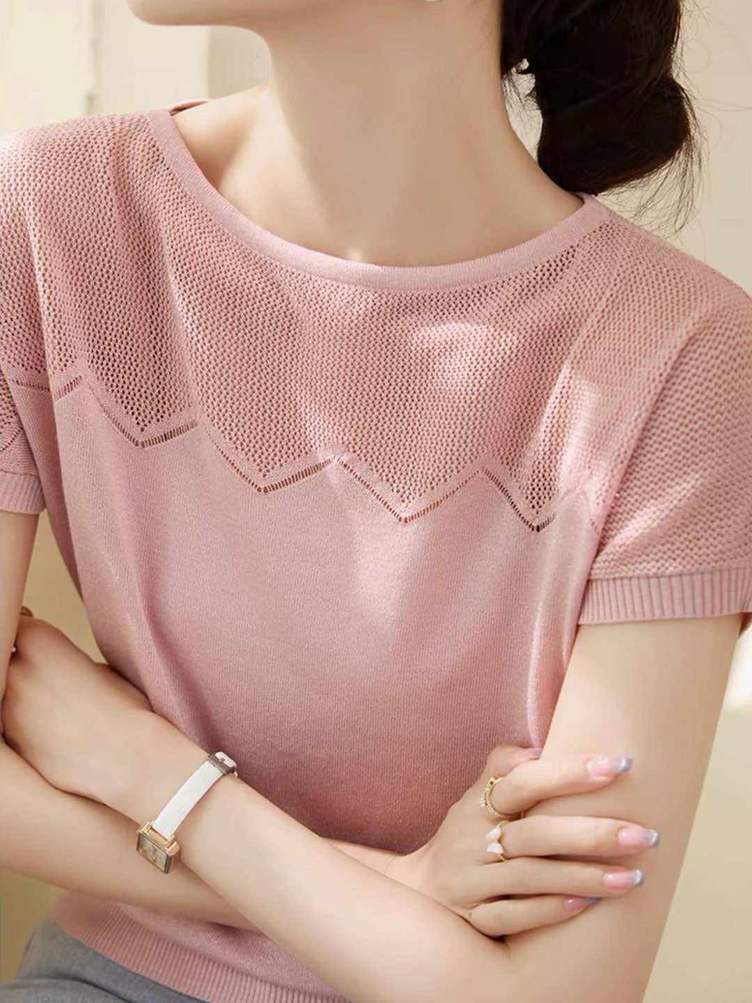 Madison Loose Crew Neck Knitted Top