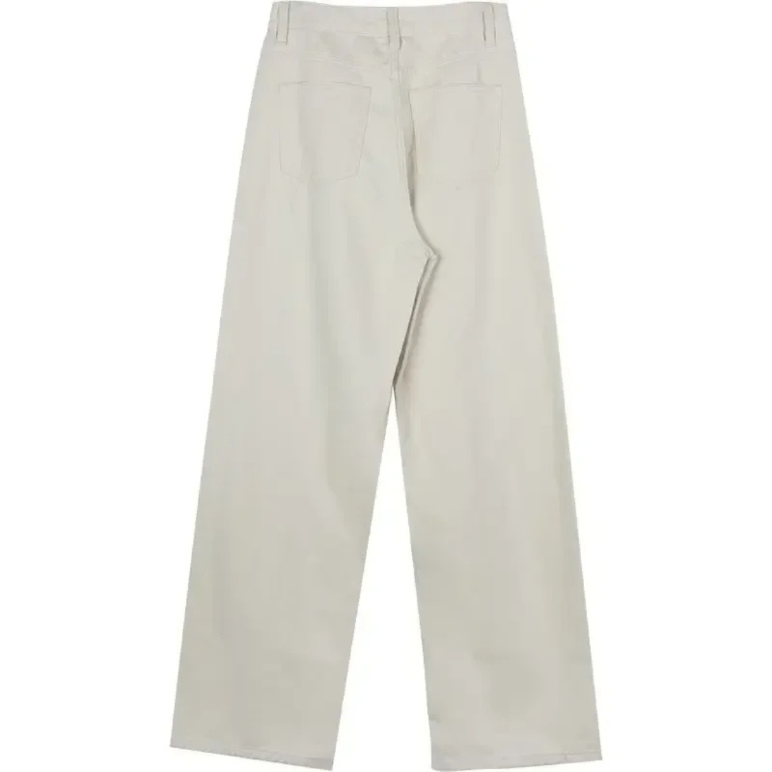 Women's Casual Low Waist Beige Wide Leg Flared Trousers | Great for Casual Days