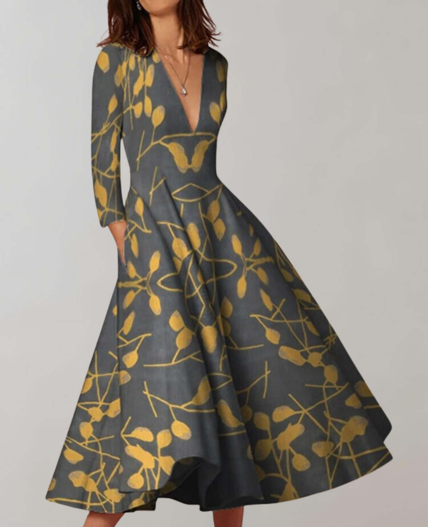 Vestido largo informal con dobladillo holgado y estampado para mujer | Ideal para primavera/verano