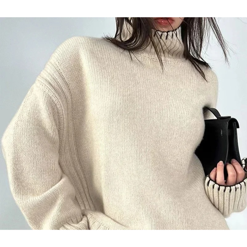Jersey de punto suave y holgado para mujer, fácil de usar | Ideal para otoño/invierno