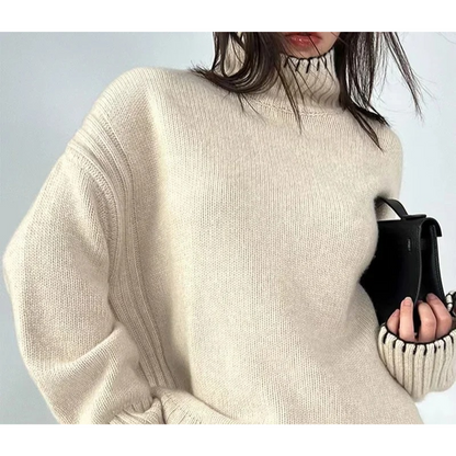 Jersey de punto suave y holgado para mujer, fácil de usar | Ideal para otoño/invierno