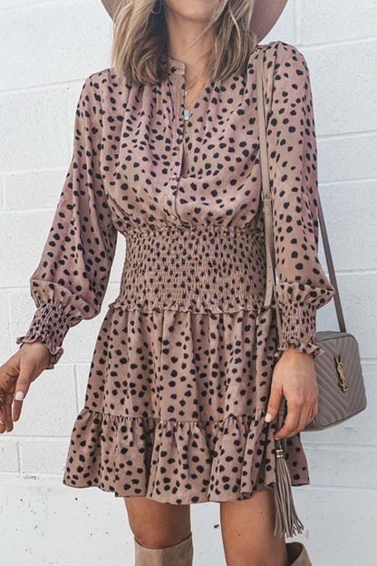 Printing Spotted Dress with Belt