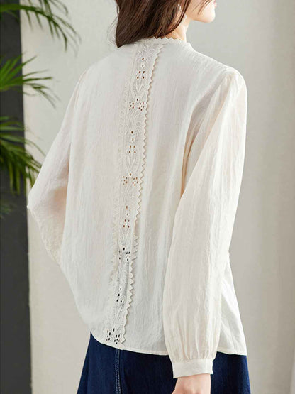 Lily Loose Crochet Button Top