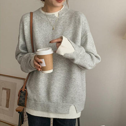 Jersey de punto a capas para mujer con diseño recortado | Ideal para otoño/invierno