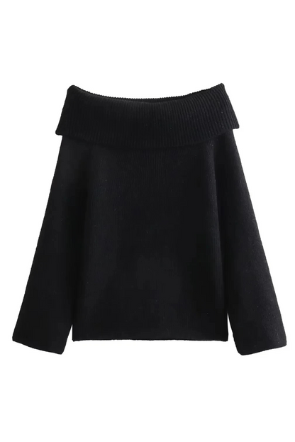 Joliana - Off-Shoulder Layered Knitted Top