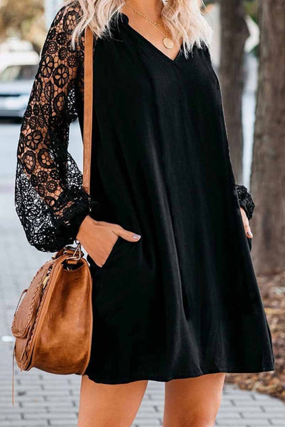 V-Neck Lace Dress
