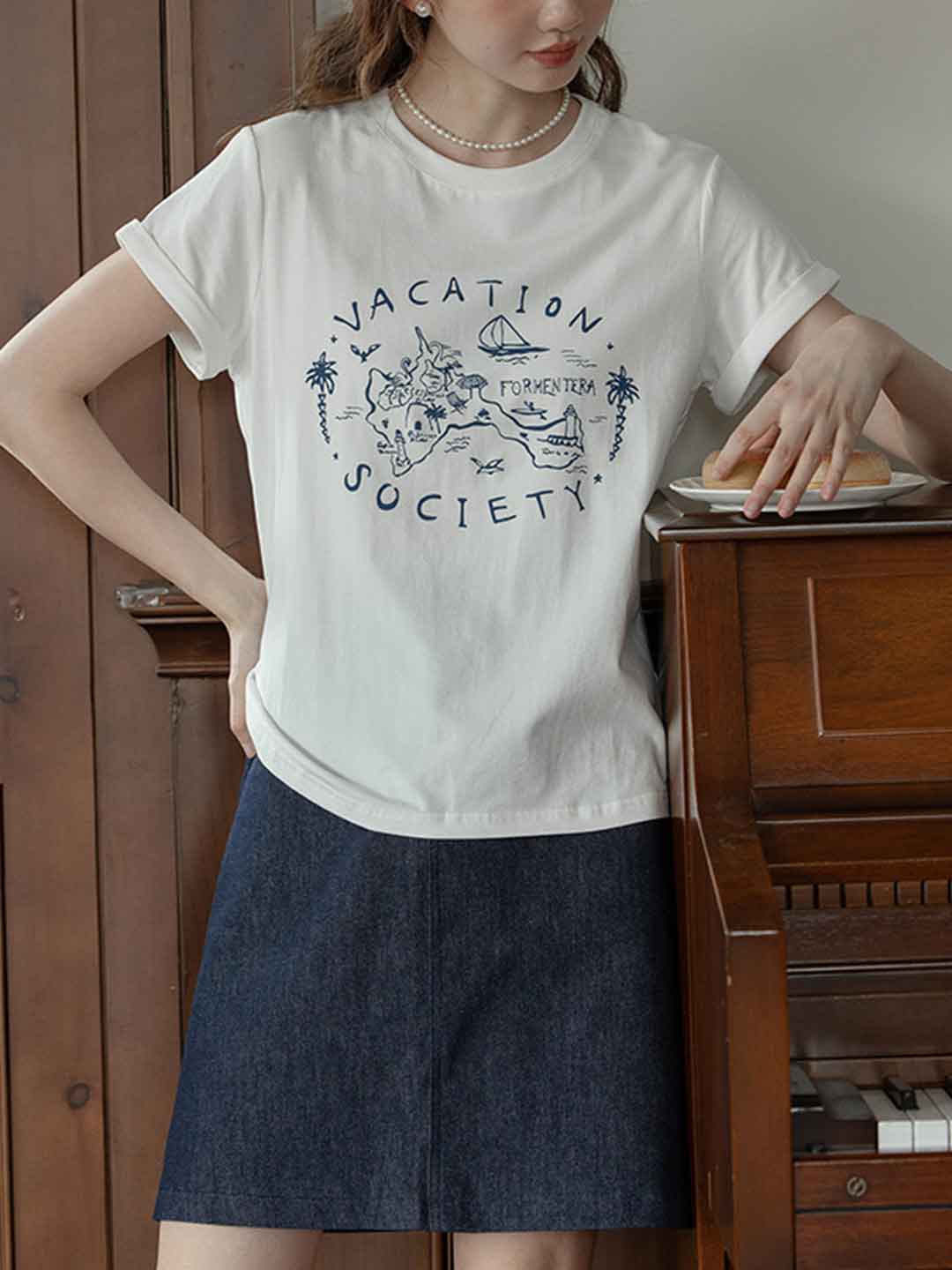 Vanessa Loose Crew Neck Printed Top