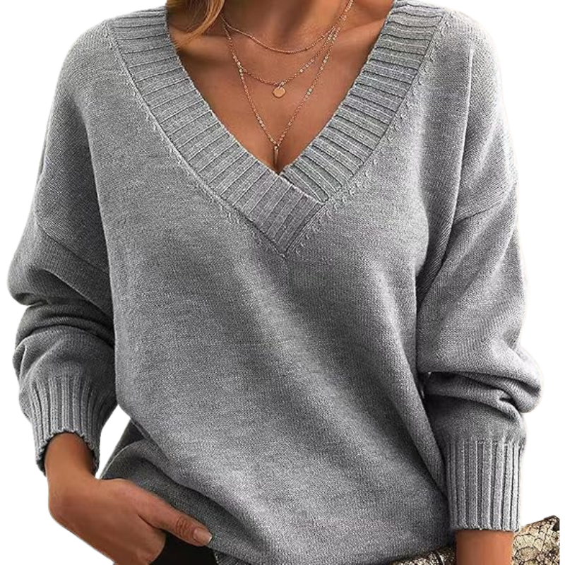 Suéter elegante con cuello en V | Ideal para el día a día
