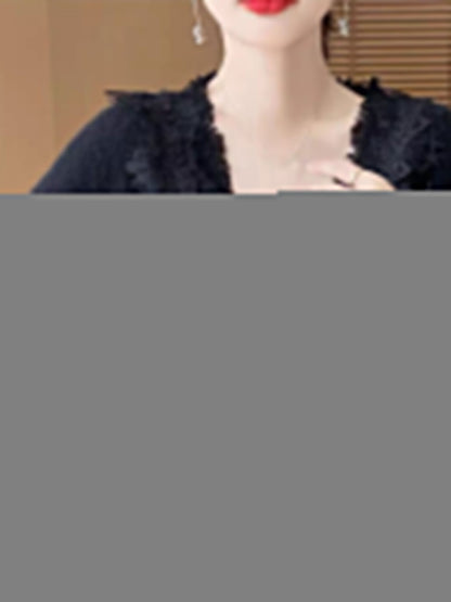 Emma Elegant V-Neck Lace Knitted Cardigan