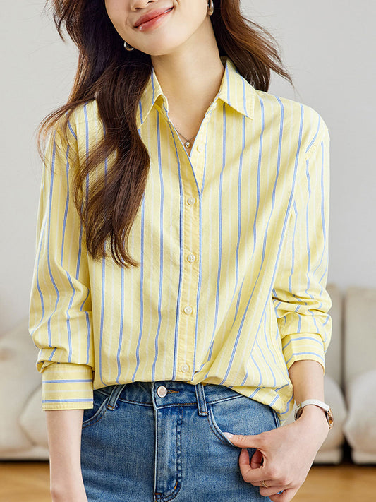 Rachel Classic Loose Contrasted Striped Shirt