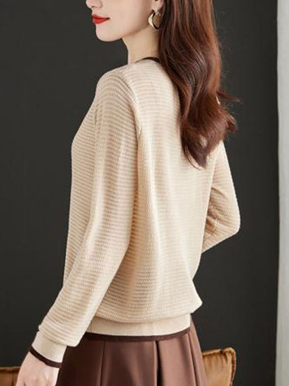 Sophia Loose Crew Neck Knitted Pullover Top