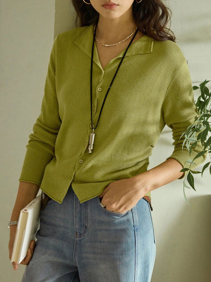 Mia Classic Lapel Knitted Cardigan