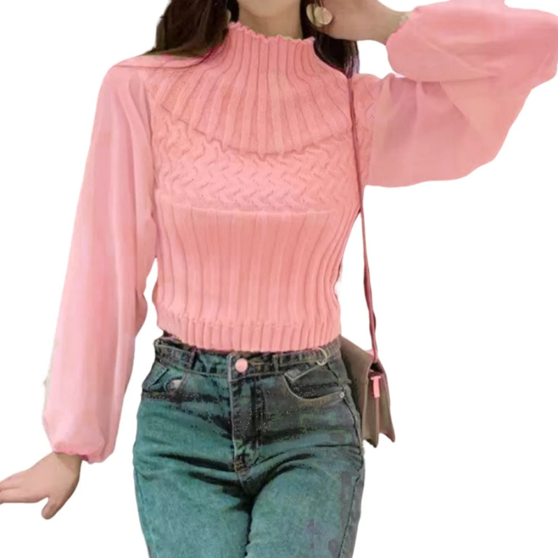 Chaleco de punto moderno para mujer con mangas transparentes | Ideal para otoño/invierno