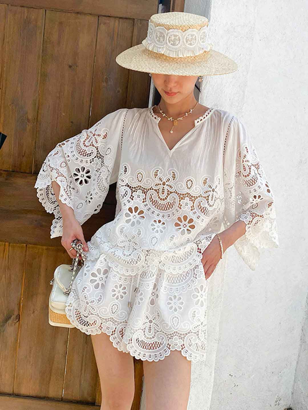 Morgan Vacation Embroidered Shorts