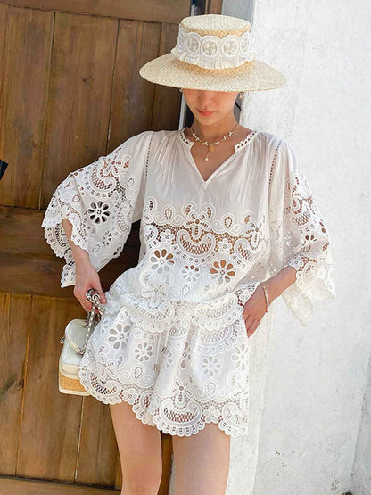 Morgan Vacation Embroidered Shorts