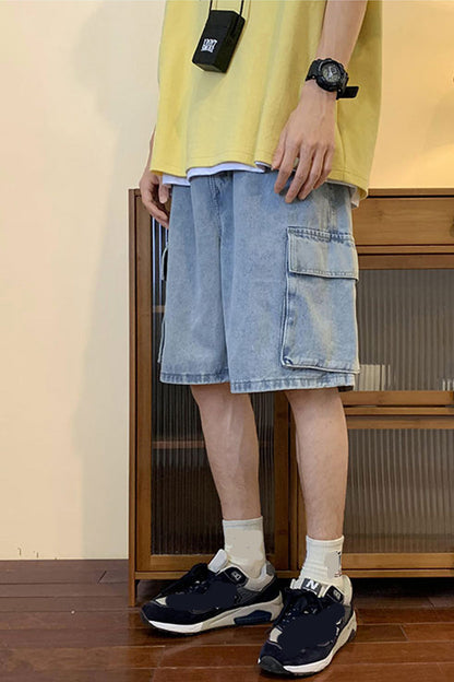 Loose Hip Hop Side Cargo Pocket Shorts Pants