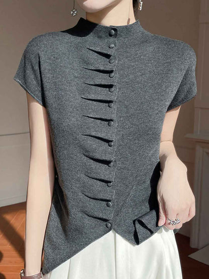 Jocelyn Loose Turtleneck Pleated Top