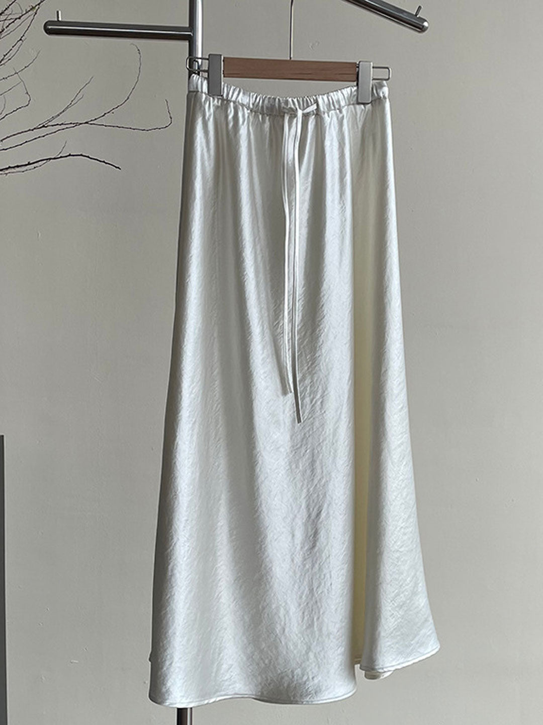 Mary Elegant Solid Color Satin Skirt